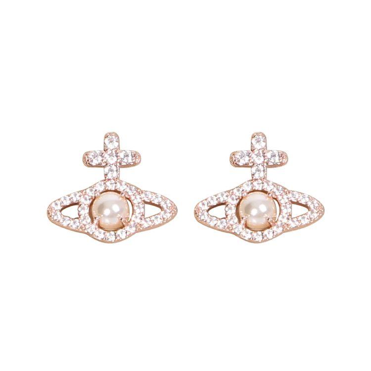 

Vivienne Westwood Exquisite Fashion Elegant Versatile Brass Earrings Women earrings 6203007R02G160G160 Box