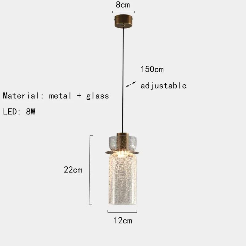 Minimalist Cracked Glass Pendant Light for Dining Room Bedroom Bar Shop Chandelier  with LED Dropshipping Crod Adjustable