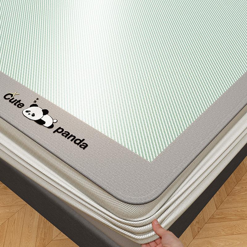 Machine Washable 3-Piece Ice Silk Cooling Mat Set with 2 Pillowcases, Breathable Summer Bed Sheet for Home Dorm, Soft Fitted Sheet