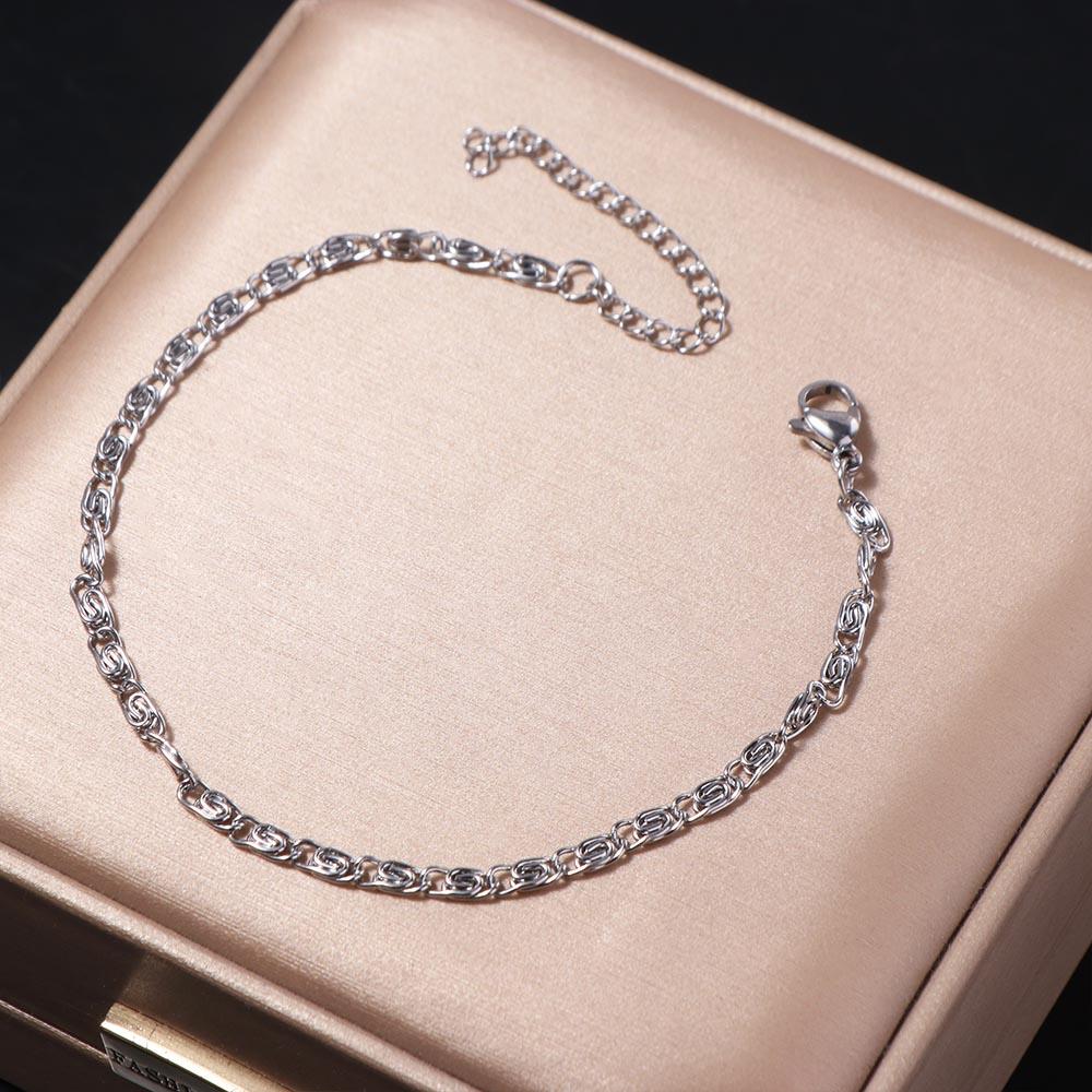 Thin Stainless Steel Bracelet Paper Clip Gold Bracelets Women Geometry Hands Jewelry  Lady