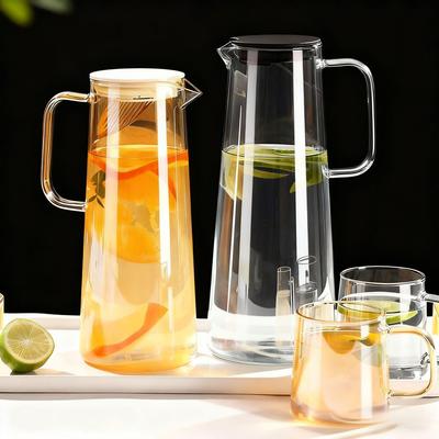 Hitzebeständiger Glas-Wasserkessel mit Griff für kalte Getränke