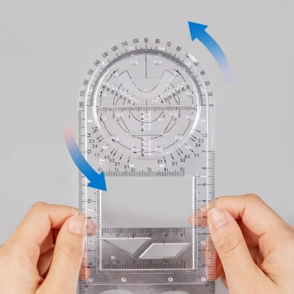 Rotatable Fast Drawing Template Ruler Professional Geometry Protractor Mathematics Drafting Tools Student Stationery Supplies