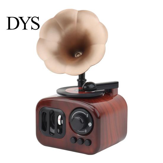 Vintage Style Room Accents Retro Mini Gramophone Music Box Ornament, Wood Grain Phonograph Shaped Old Fashioned Record Player Replica Box, Desktop