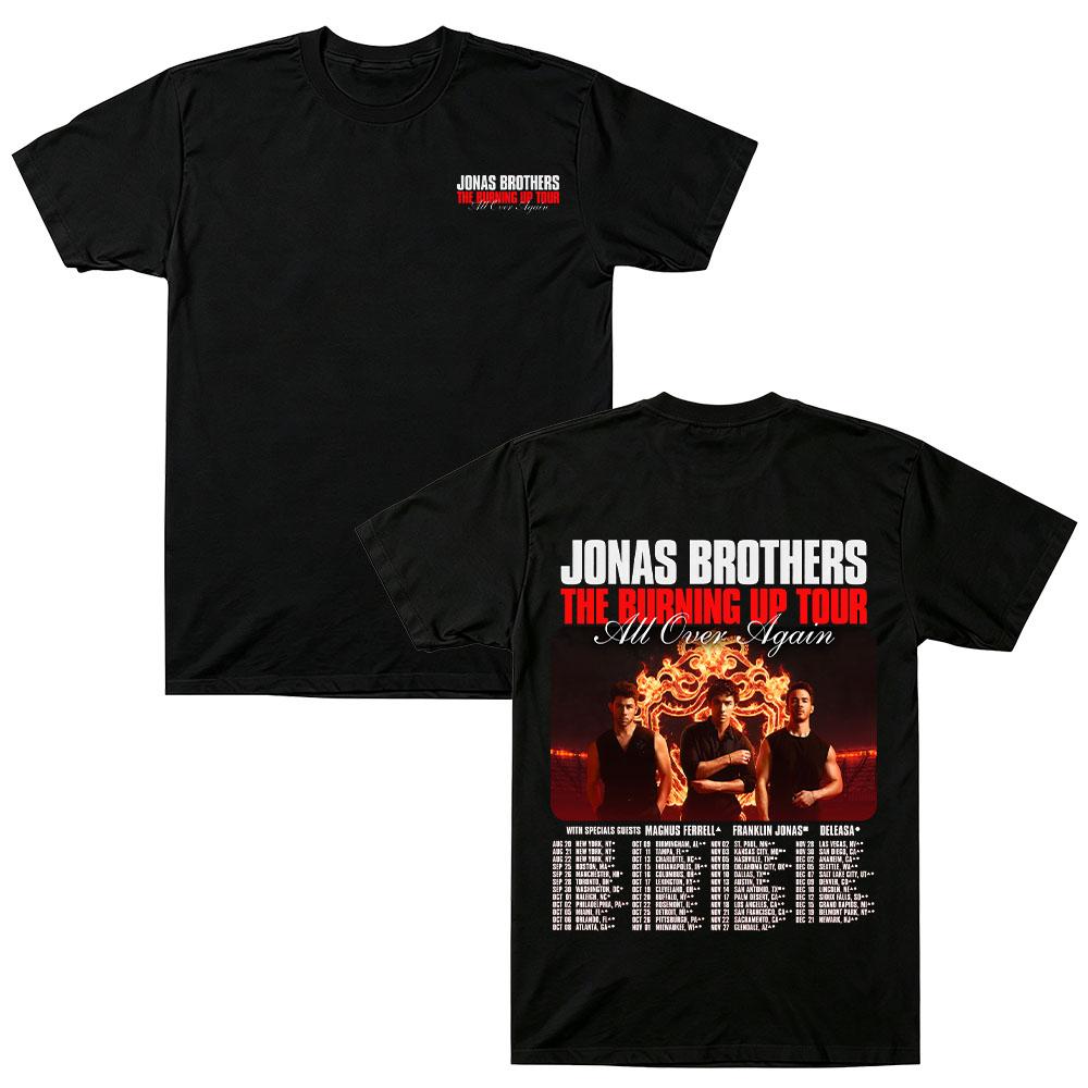 Msg Burning Up Tour Tee Jonas Band Brothers Vintage Graphic Print T Shirts Music Cotton Unisex Y2k New Streetwear Casual Wounisex Tops