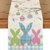 Easter Bunny Linen Table Runner Holiday Party Spring Table Runners Easter Bunny Spring Linen Table Runner Table Flag EasterDecor