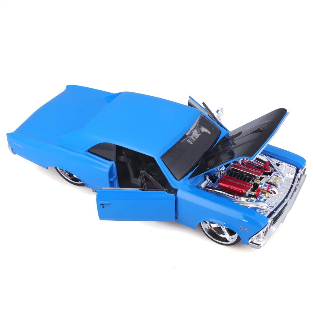Maisto Scale Chevrolet Chevelle 1966 Blue Custom Classic Muscle Series Diecast Model Finished 31333 1/24 / Car, Product,