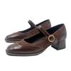 Coreofalchemy [Ove Line] Wingtip Strap Mary Jane Verona Brown