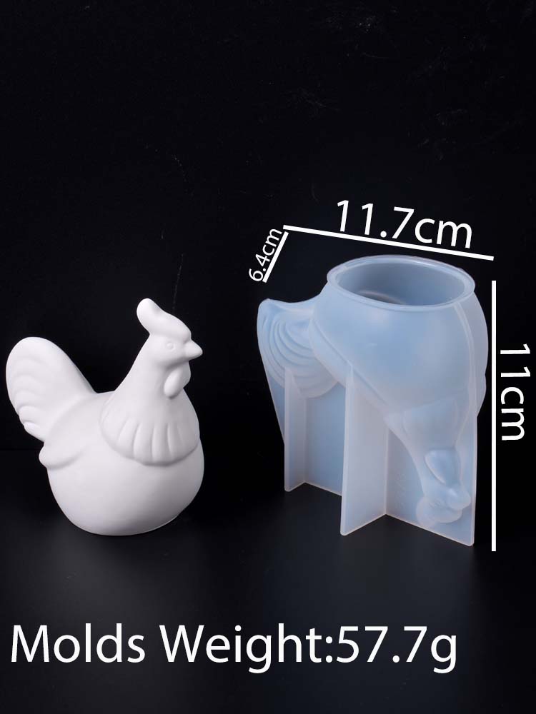 3D Hühnerhahn Silikon Kerzenform DIY Oster Tier Ornamente Herstellung Aroma Seife Gips Harz Ton Formen Haus Deko Bastel Geschenke