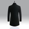 Autumn Men Trench Coat Solid Color Single Breasted Slim Fit Windproof Mid-length