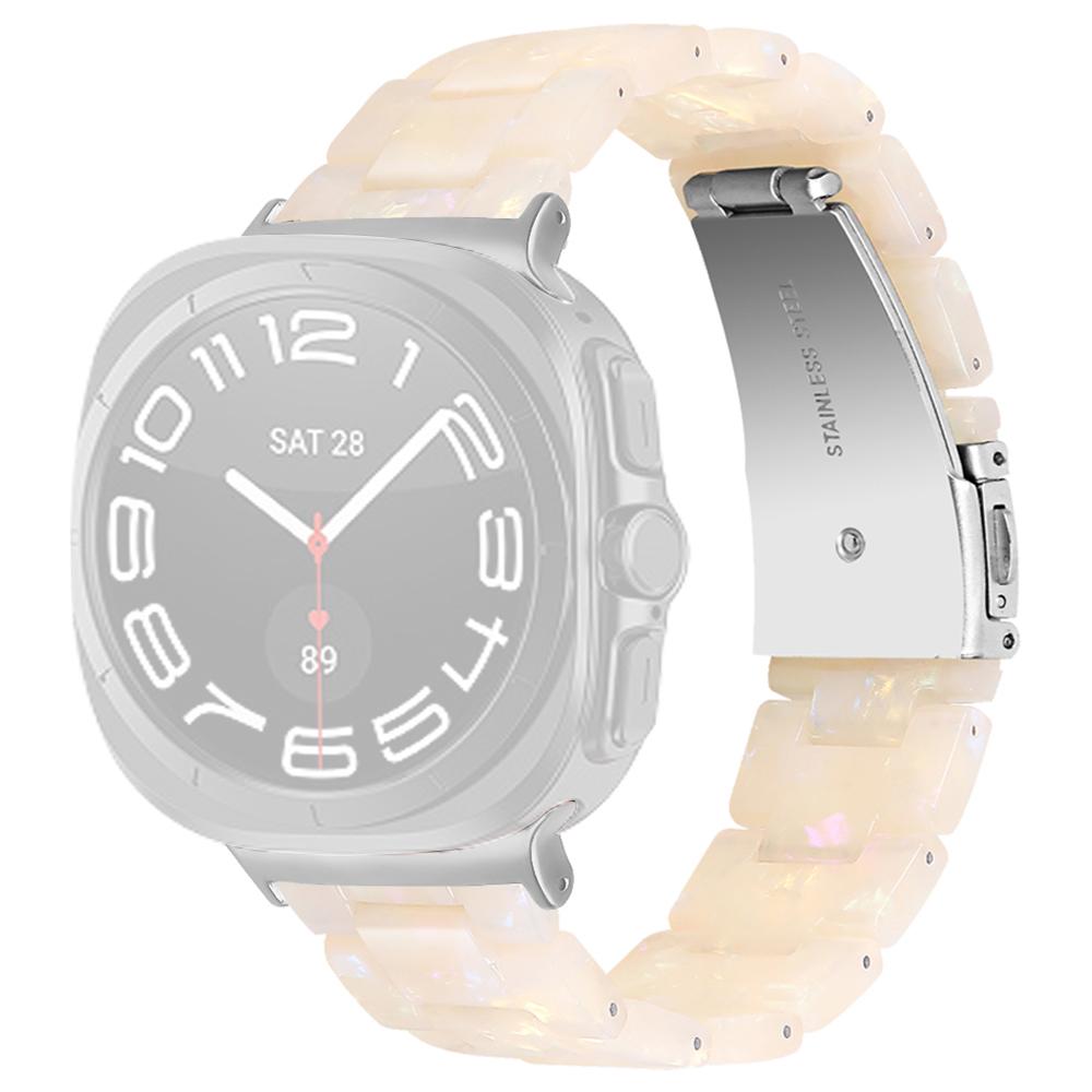 

Acrylic Resin Band for Samsung Galaxy Watch8 44mm/40mm/Watch8 Classic 46mm Adjustable Wrist Strap Fluorescent White