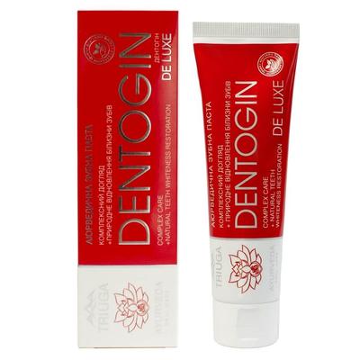 Diş macunu DENTOGIN DELUXE “Diş beyazlığının doğal restorasyonu”, 100 gr