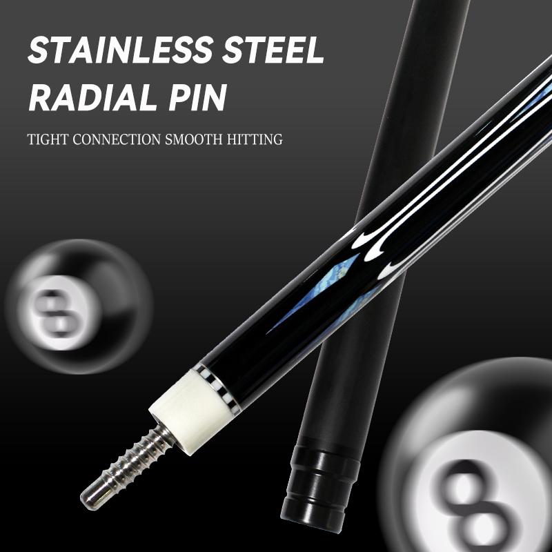 OKHEALING Carbon Fiber Pool Cue Black Technology Billiard Cue Sticks 12.4mm Tip Uni-loc Joint 147cm/58inch Length 19~20oz Weight