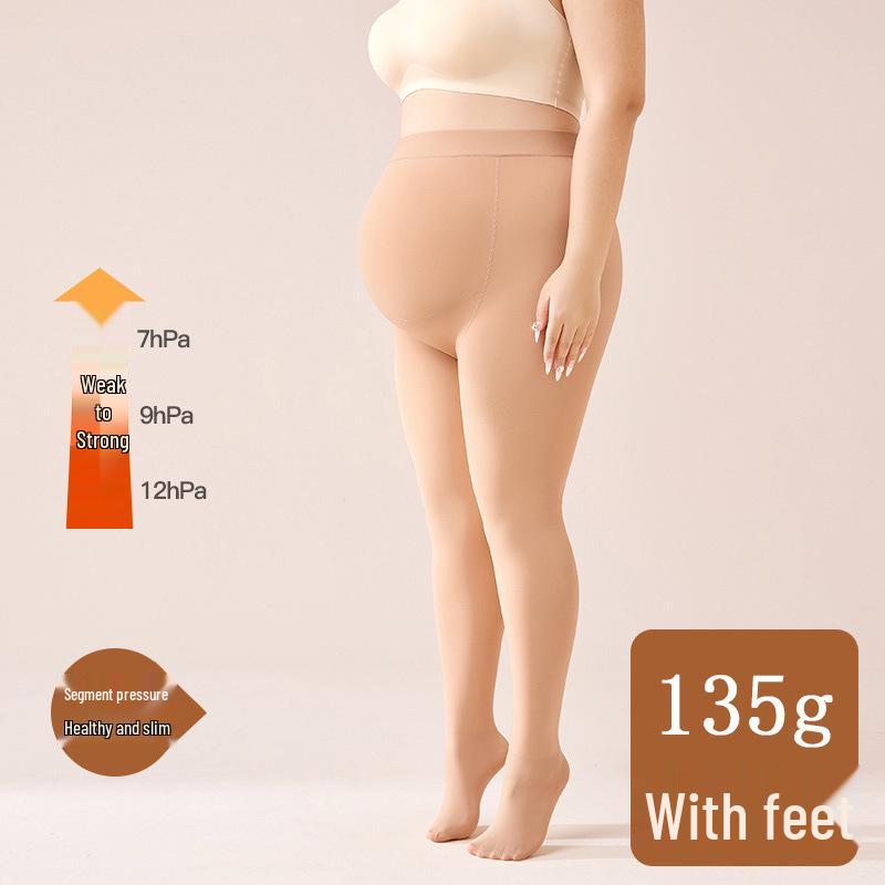 

Plus Size Maternity Fleece-Lined Tights: Spring & Summer Leg-Perfecting Layer with Thickened Outer, Stockings & Pantyhose M Universal (Suitable for 85-160 lbs)