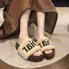 Mao Mao slippers women's outer wear 2025 new thick-soled small fragrant Mao Mao shoes high-end women's fashion foreign cotton slippers