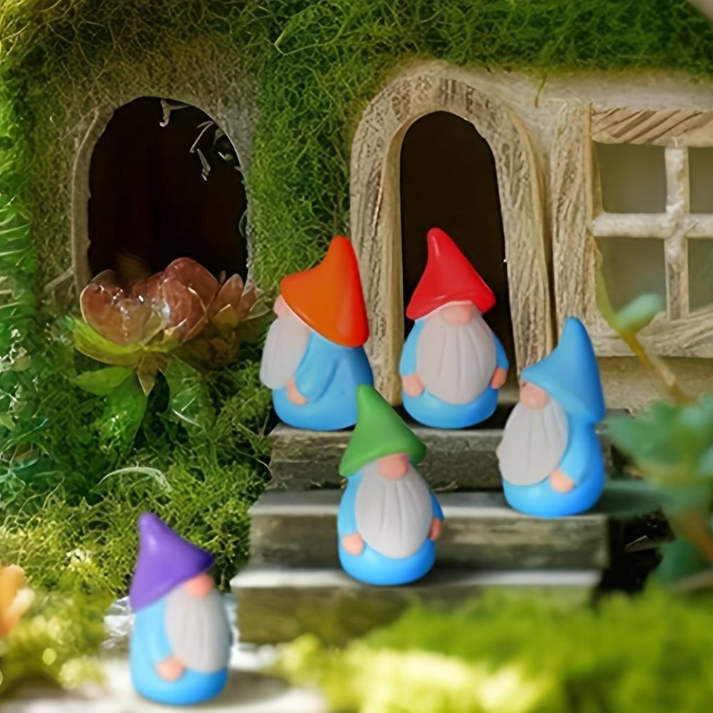 30Pc Mini Resin Tiny  Gnome Statues Floor Mount Dwarf Figurines For Craft Home Dollhouse Ornament Garden Outdoor Decoration