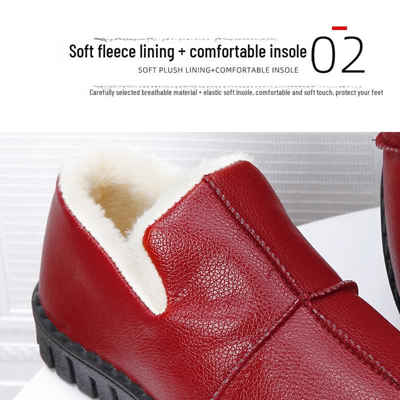 Buty zimowe Beijing Winter z antypoślizgową miękką podeszwą z bawełny dla osób w średnim wieku i starszych – ciepłe, grube, aksamitne buty śnieżne