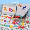 Magnetisches Alphabet-Wortpuzzle für Kinder Lernspielzeug aus Holz