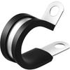 30Pcs Rubber Lined P Clips 6-45mm 304 Stainless Steel Bracket Clamp Pipe Wall Mounting Fix Fasteners for Wires Cable Clamp Clip