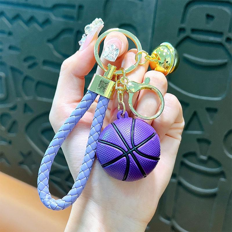 1/2Pcs Keyring Holder Creative Colorful Key Accessories Basketball Keychain 9 Colors Car Key Chain Plastic Ball Bag Pendant