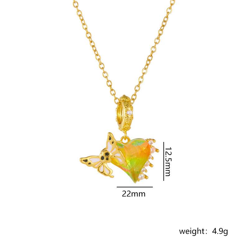 Personality Sun Moon Heart Zircon Pendant Necklace Stainless Steel Fashion Geometric Choker Jewelry Party Gifts For Women Girls