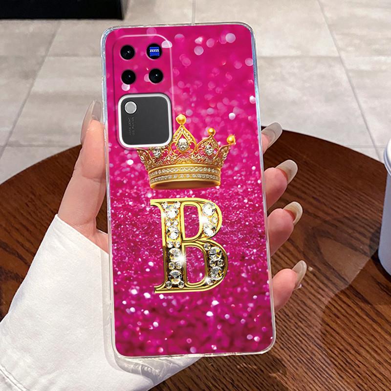 

Fashion Crown Lucky Letter Couple Case For Vivo V30 Pro 5G Transparent TPU Shockproof Soft Casing For Vivo V30 Pro 5G Shell Vivo V30 Pro 5G
