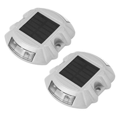 2 Stück 6 LED Solar Straßenmarkierungsleuchten Boden Garten Rasen Deck Weg Außen Wasserdichte Lampen