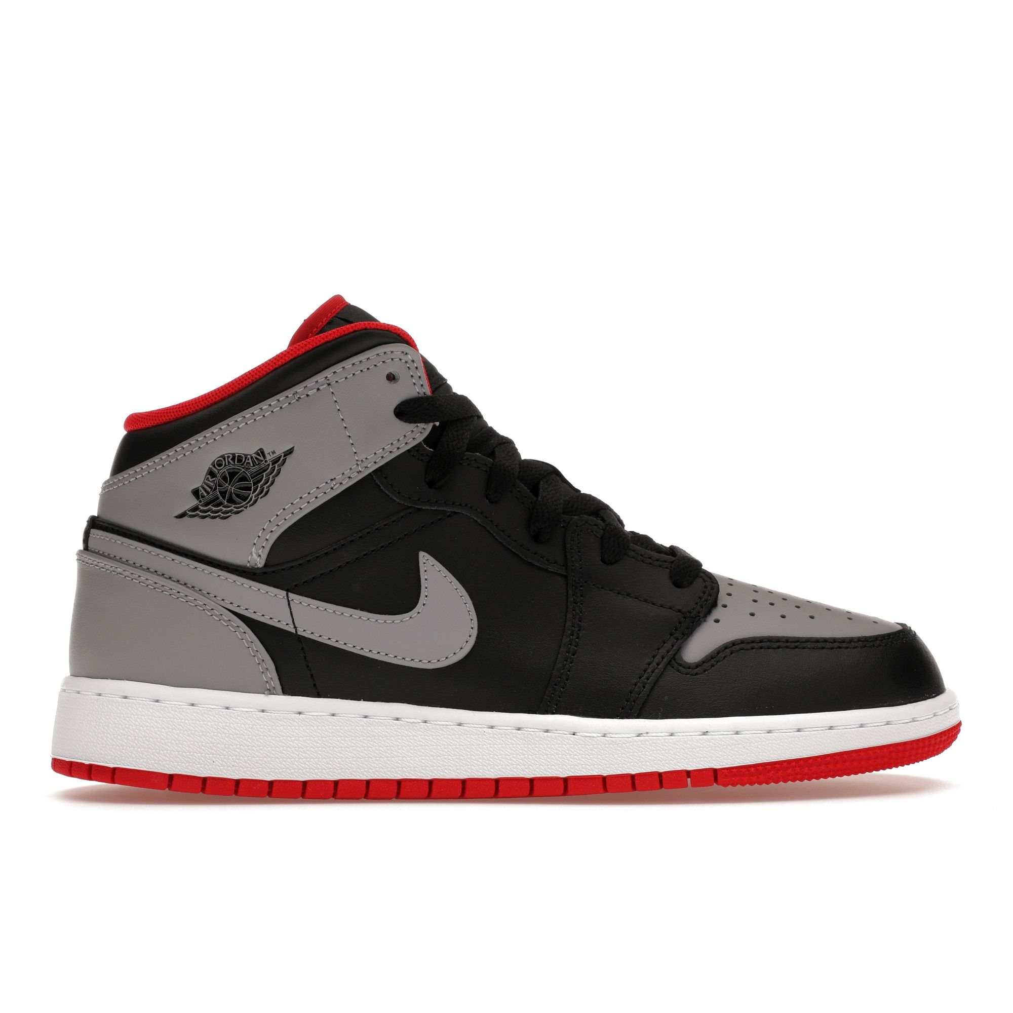 Jordan Kids Air Jordan 1 Mid GS Bred Shadow Black Fire Red Cement Grey DQ8423-006 EU 37.5