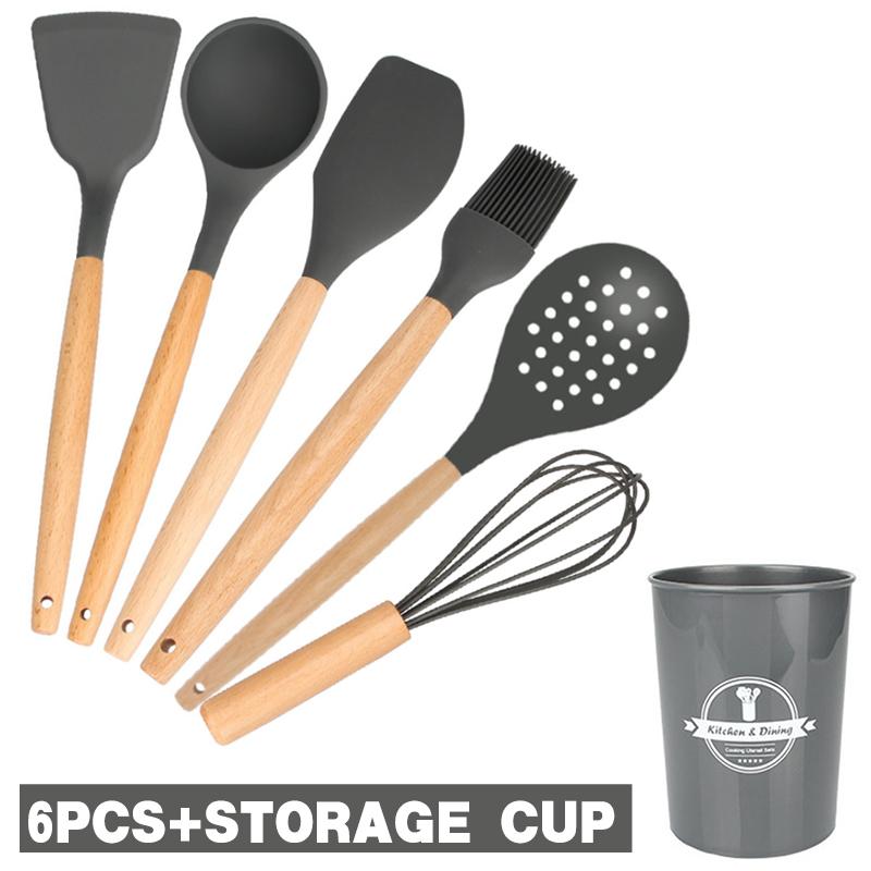 Kitchen Essentials Advanced Silicone Kitchenware Set With Tweezers, Spatula, Spoon, And Oil Scraper Cooking Utensils Appliances