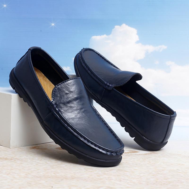 Fashion Summer Luxury Brand Flats  Men Casual Shoes Soft Leather Mens Loafers Moccasins Italian Designer Breathable Slip on Boat Shoes