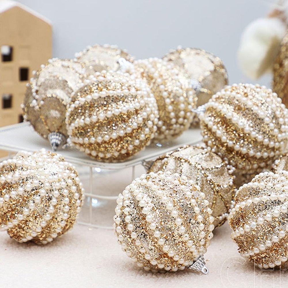 12pcs 8cm Painted Christmas Hanging Balls Plastic Merry Christmas Tree Decor  Children Gifts