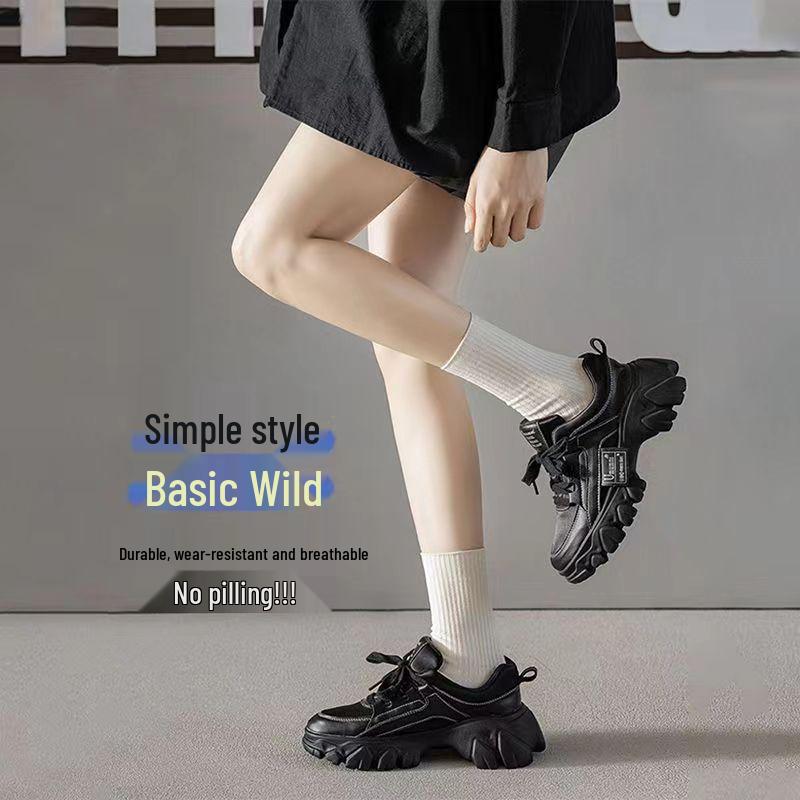 Unisex Mid-Tube Sports Socks - Black, White, Gray, Soft Cotton, Simple Design