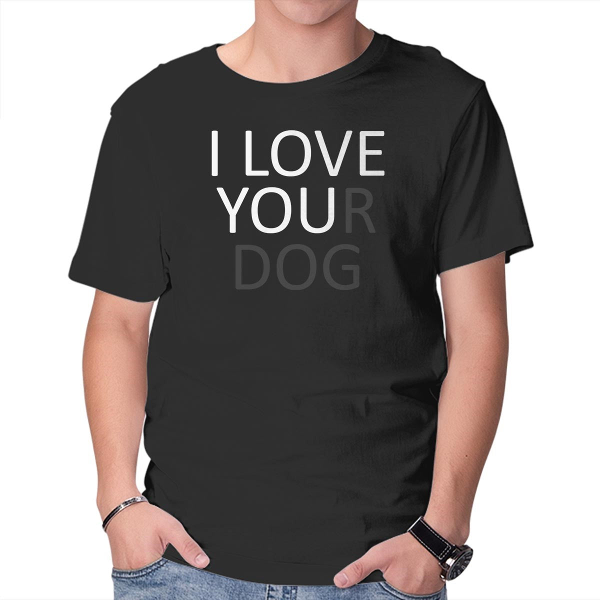 Unisex Crew Neck T-Shirt I Love You Graphic Short Sleeve Casual Tee XXXXL