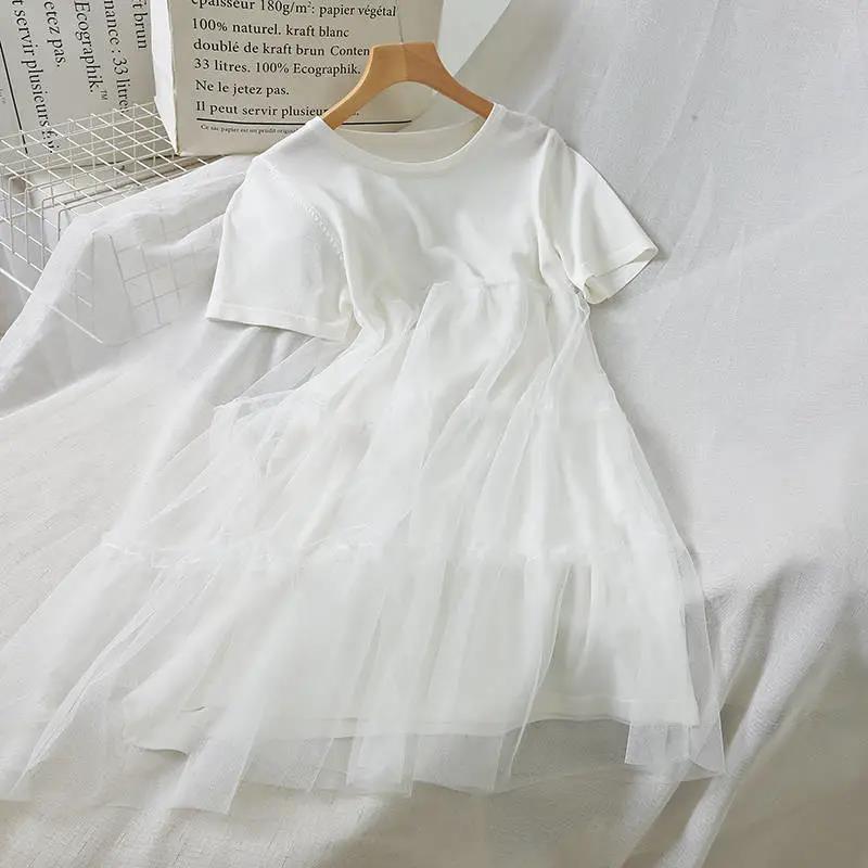 Frühling Sommer Lose Kleine Frische Süße Mesh Spleiß temperament  Kurzärmelige Kuchen Kleid Frauen günstig kaufen — Preis, kostenlose  Lieferung, echte Bewertungen mit Fotos — Joom