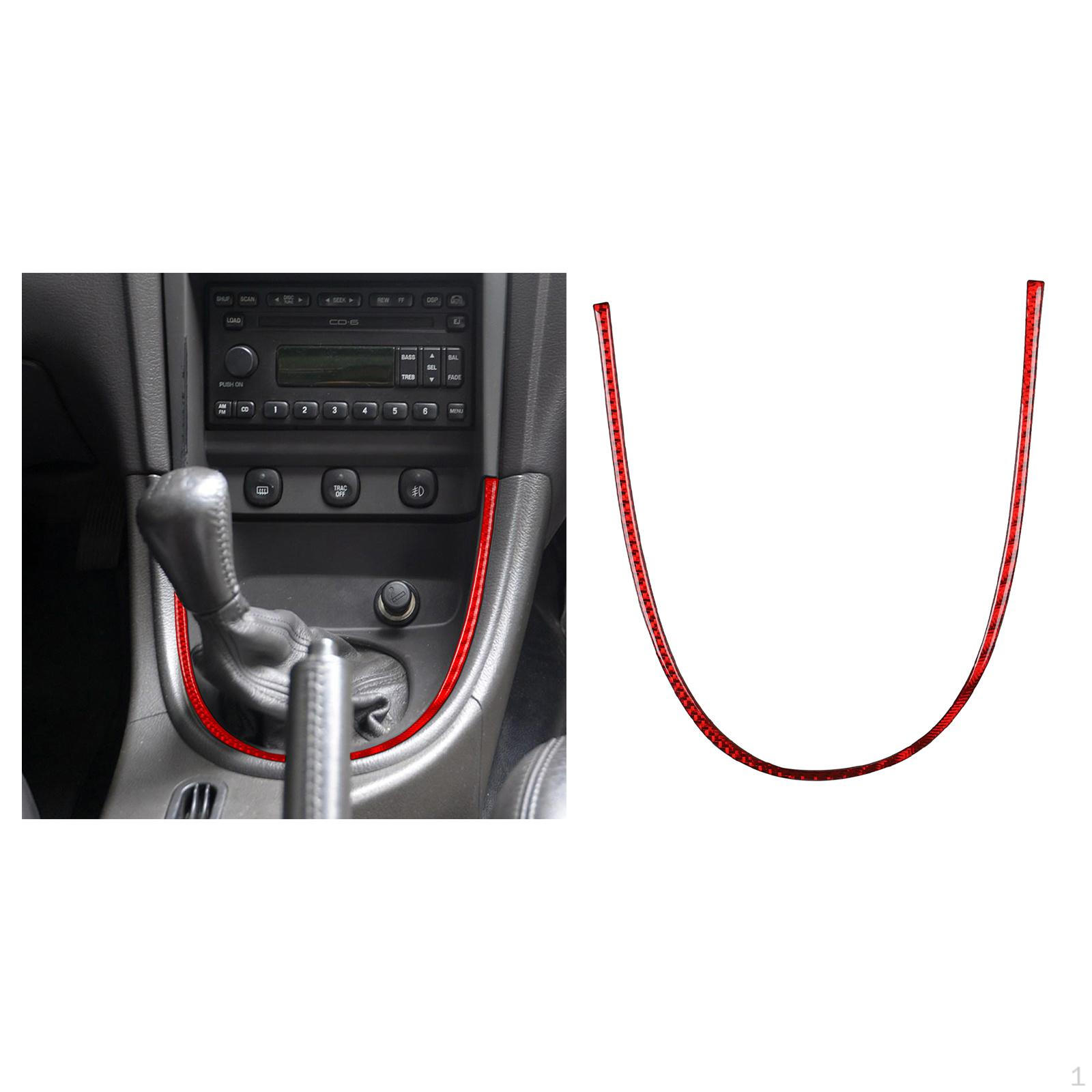 

Gear Shift Frame Cover Trim Car Interior Decoration Carbon Fiber for Mustang Convertible Easy to червоний