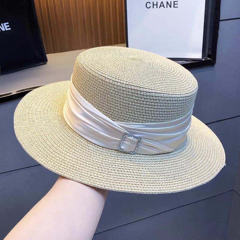 Seaside Outing Beach Hat Children 2025 New Summer Sunscreen Sun Hat Celebrity Style Advanced Sense Flat Top Straw Hat