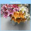 Flowers Artificial 9 Stems Pu Material 3d Simulation Lilies Wedding Decor Home