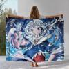 Gawr Gura Hololive English Cute Cartoon Flannel Blanket,Ultra Soft Warm Plush Throw for Home Bedroom Bed Sofa Cover Picnic gift