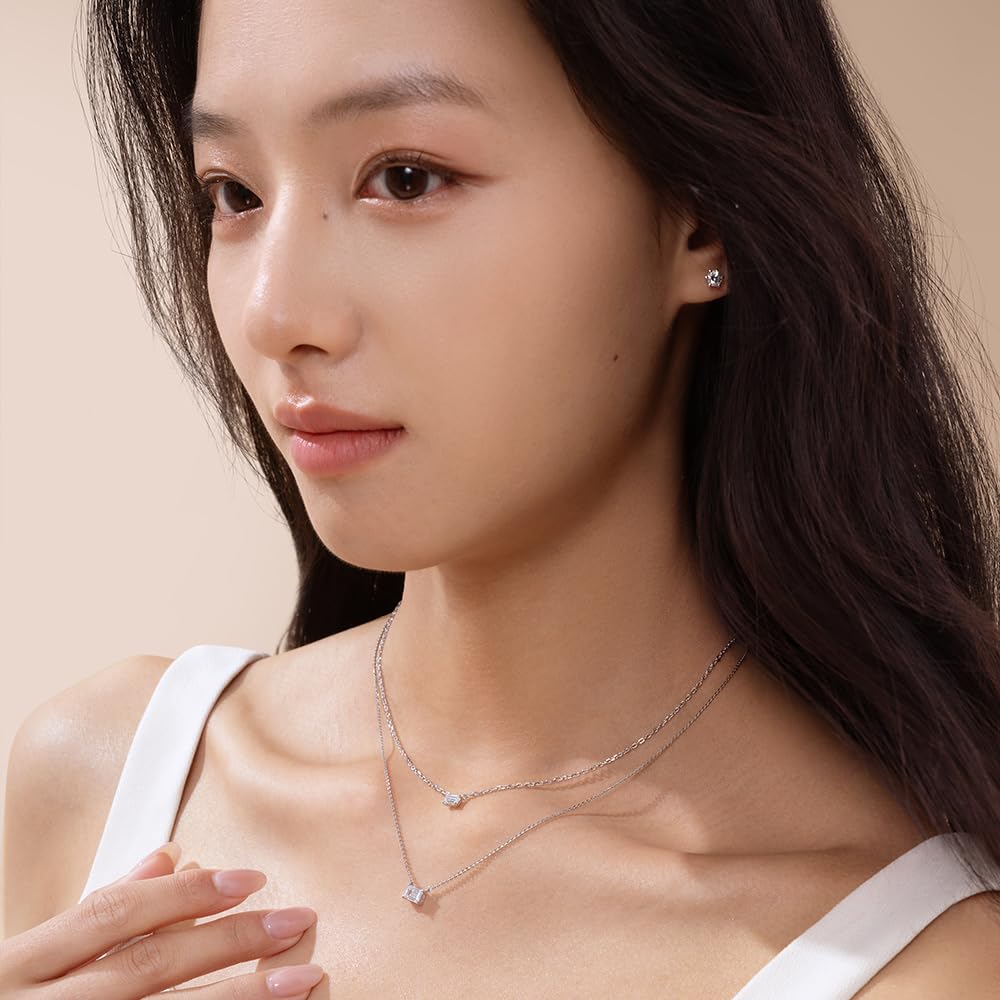 Platinový diamantový náhrdelník Laboratorní vypěstovaný diamant 1 kámen vybroušený 4 hroty 1 diamantový náhrdelník Originální diamant PT950 Vánoční dárek k výročí narozenin