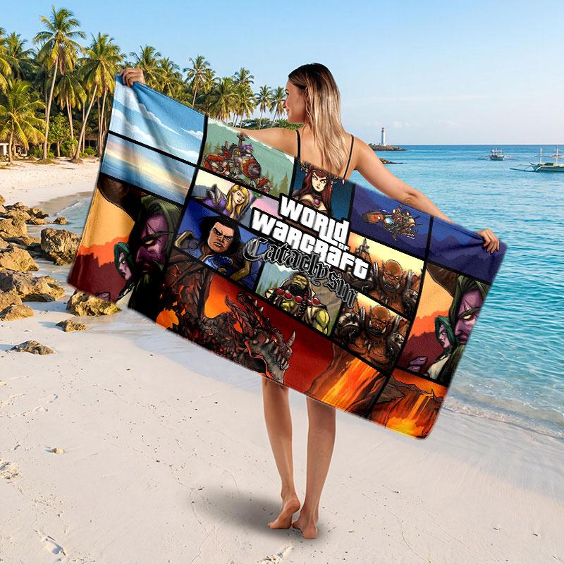 Large Beach TowelWorld of Warcraft Soft Absorbent Towel Beach Bath Home Use