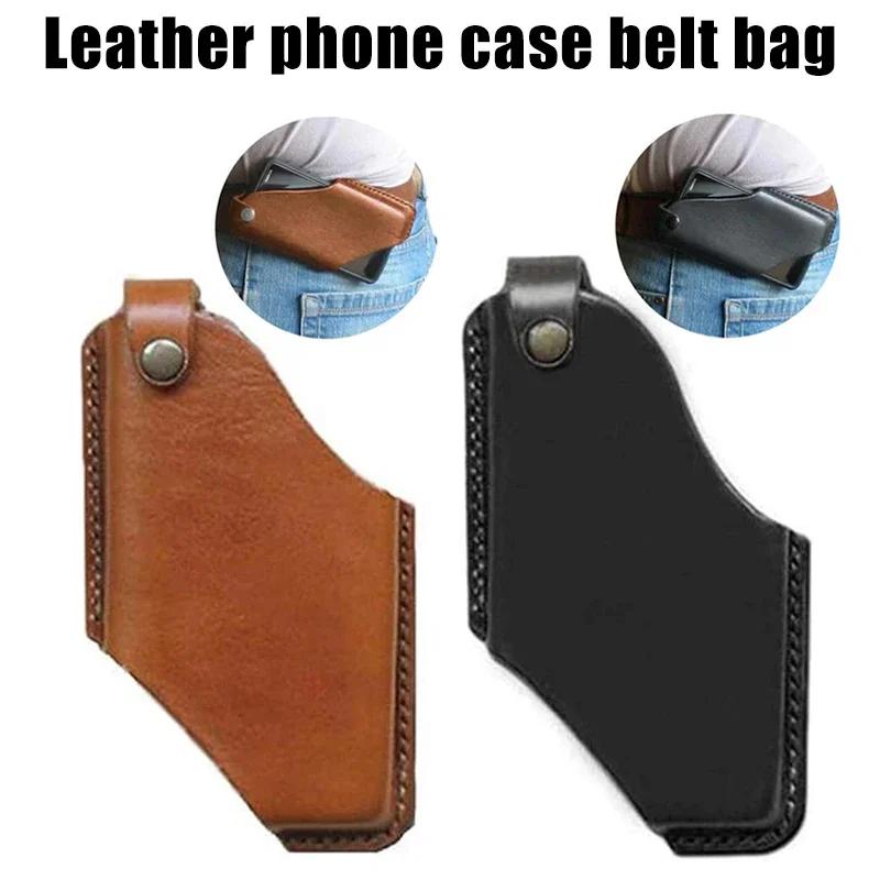 Heren Telefoonhoes Holster Mobiele Telefoon Lus Holster Riem Taille Tas Accessoires Leren Portemonnee Telefoon Portemonnee Hardloop Tas Reizen Kampeer Tassen