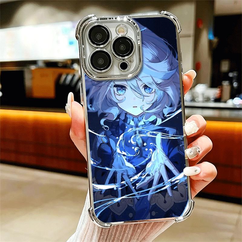 Genshin Impact Furina Soft Phone Case For iPhone 15 16 17 Air 14 Pro Max 16E Plus 13 12 Mini Plating Anti-Fall Fundas