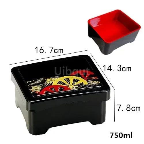 Japanese Sushi Bucket Sashimi Seafood Dish Cuisine Fruit Food Tray Salmon Ice Plate Round Box with Lid Lunch Box Dim Sum Box