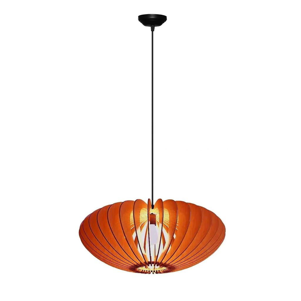 Handcrafted Wooden Pendant lamp, Oval Curved Design Ceiling lamp,Hanging lamp Home decor Chandelier Light