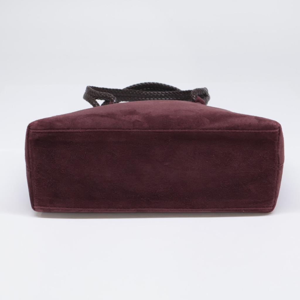 JURGEN LEHL [ ] Pig Leather Suede Small Bag with Mesh Handles Handbag BordeauxUsed