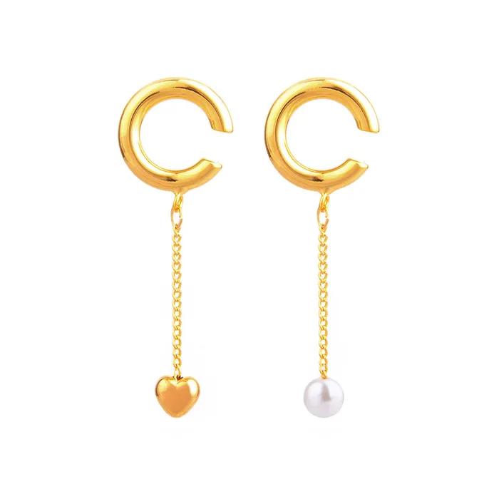 Pearl Heart Drop Ear Cuff Set SHEC0025