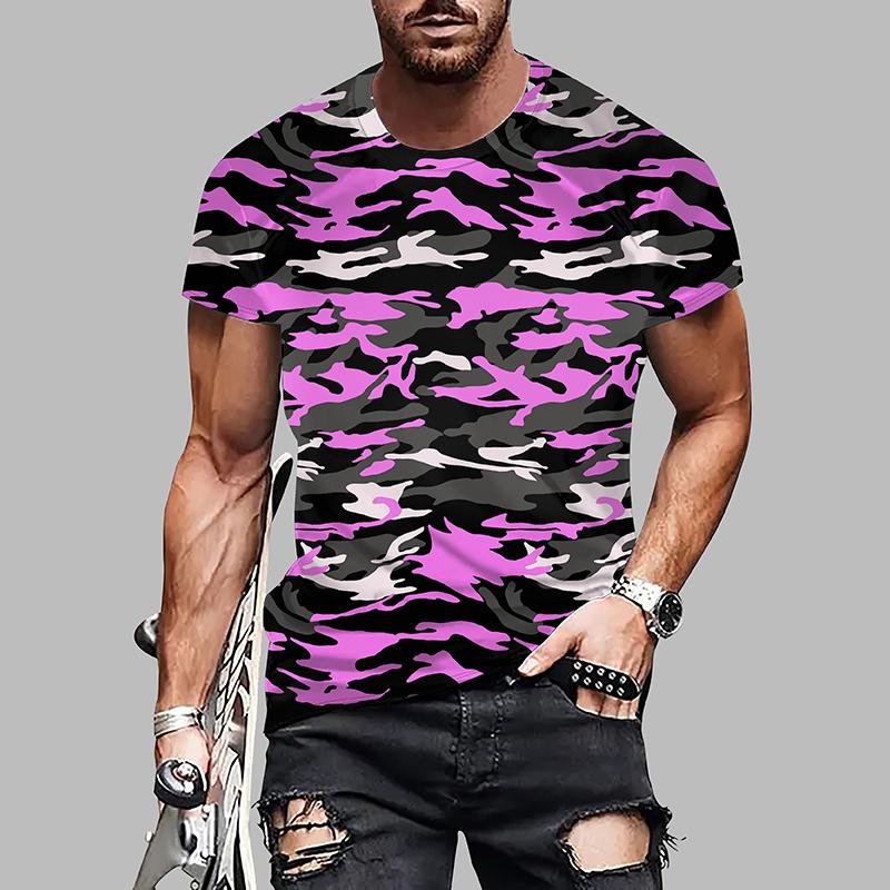 Neues Sommer-T-Shirt für Herrenmode mit Persönlichkeit und Camouflage-Print für Herren