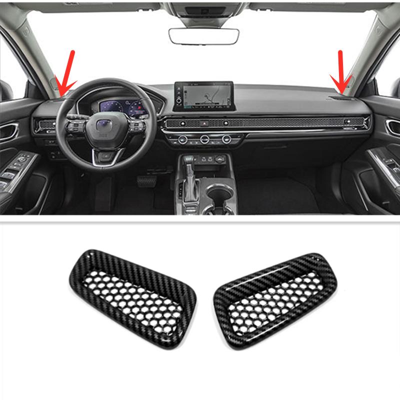 For Honda Civic   Car Dashboard Air Vent Cover Trim Carbon fiber