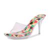 Transparent crystal heel pvc outer sandals summer high heels stiletto open toe sandals vacation source