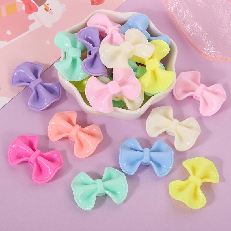 Acrylic Macaron Bow Bead String for DIY Bracelets and Hair Ties