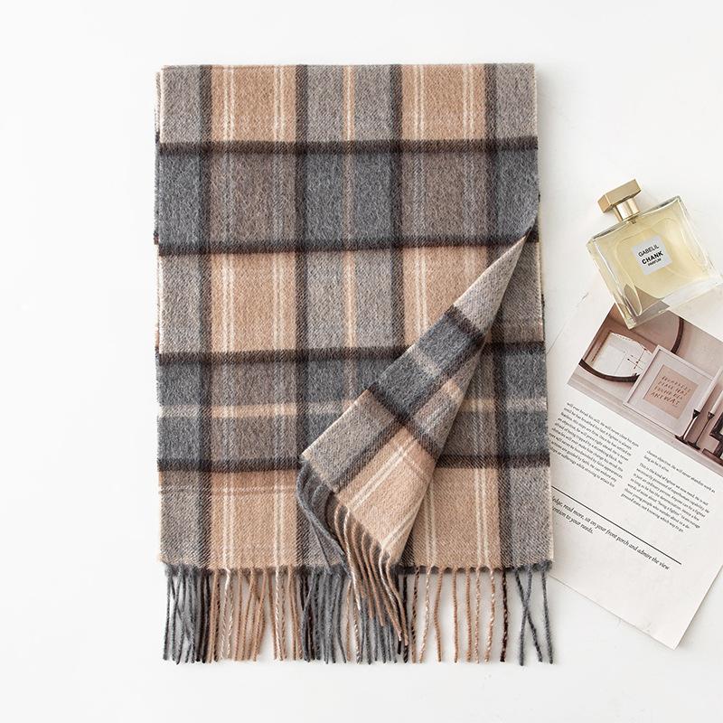 

Autumn and Winter New British Style Pure Cashmere Scarf Plaid Scarf Men s Warm Neck Protector Couple Style 180*30cm